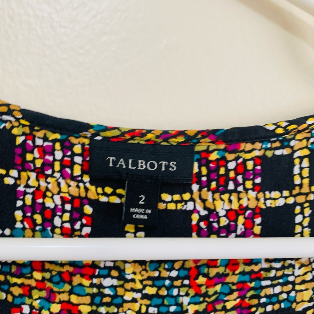 Talbots Black Multicolor Patterned Sleeveless Sil… - image 2